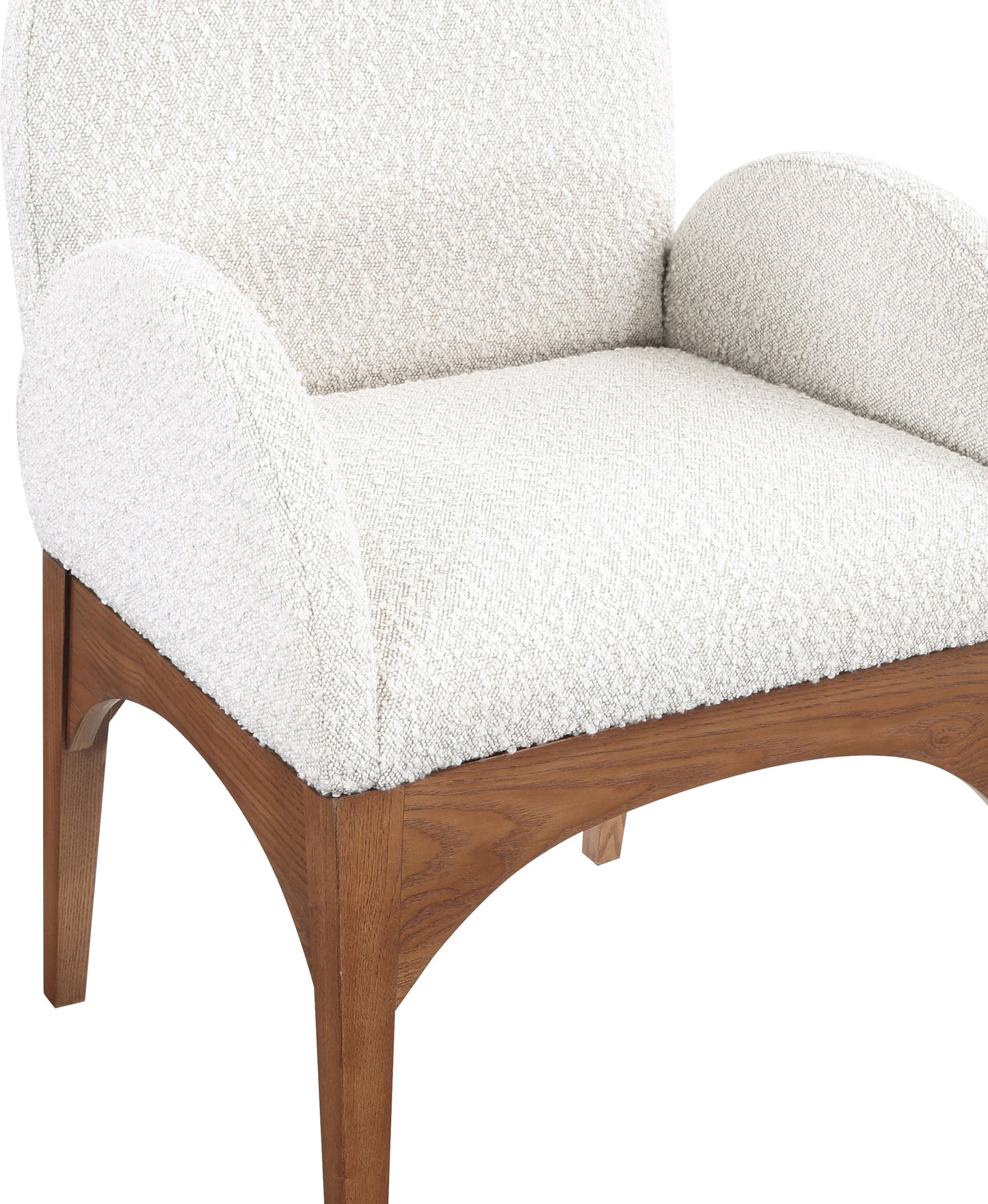 brielle cream boucle fabric dining chair ac