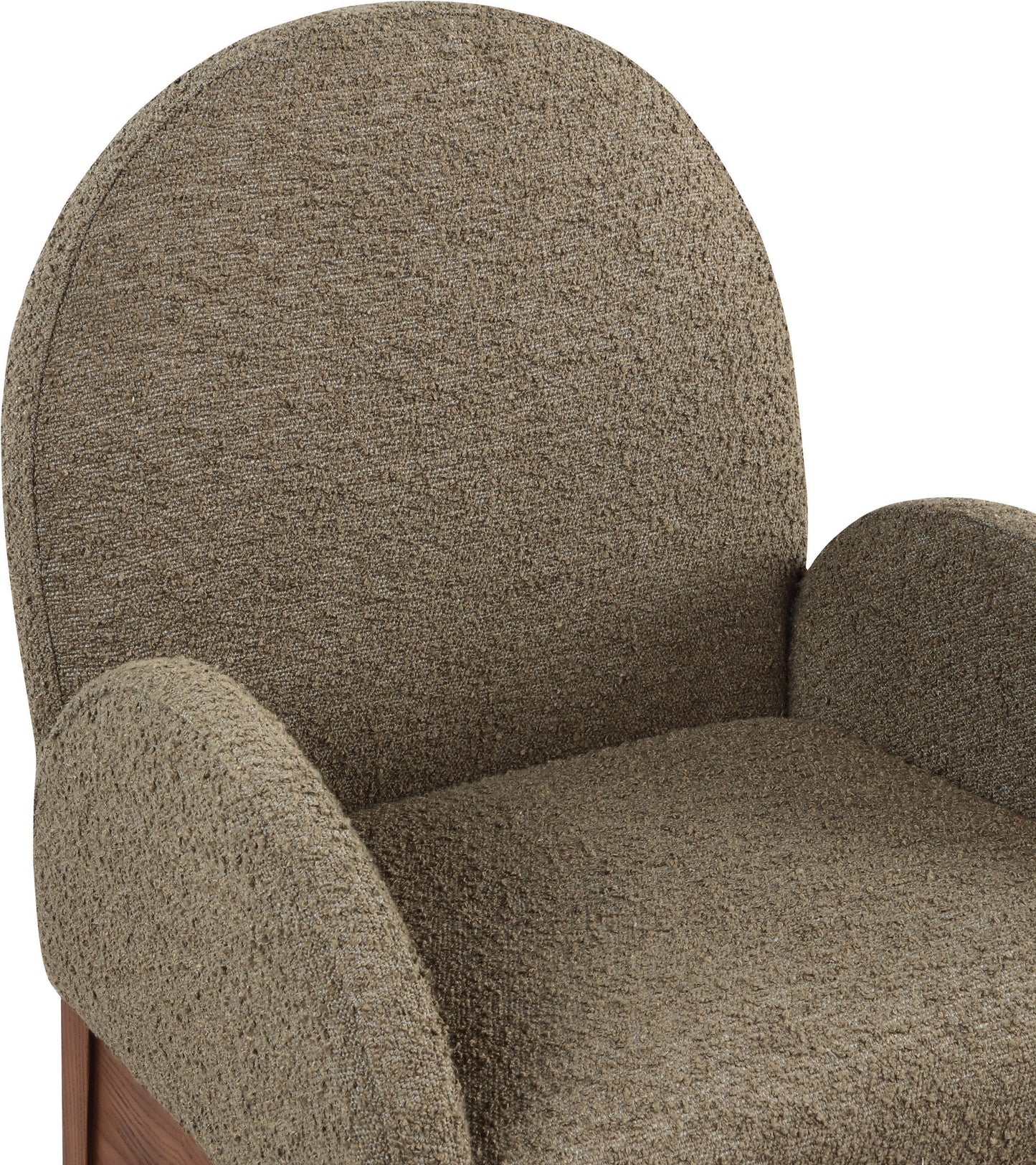 brielle olive boucle fabric dining chair ac