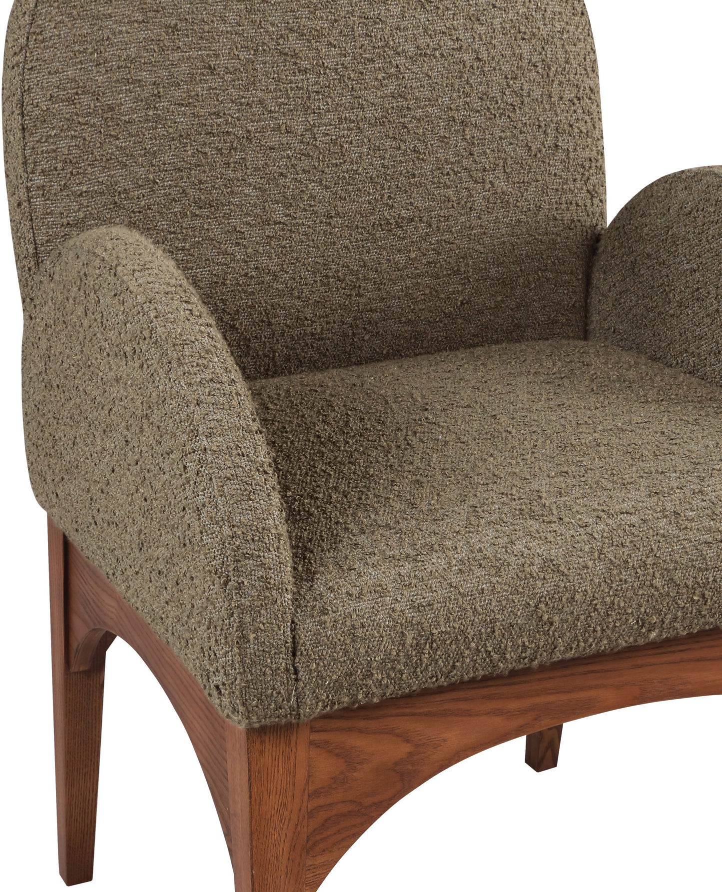 brielle olive boucle fabric dining chair ac