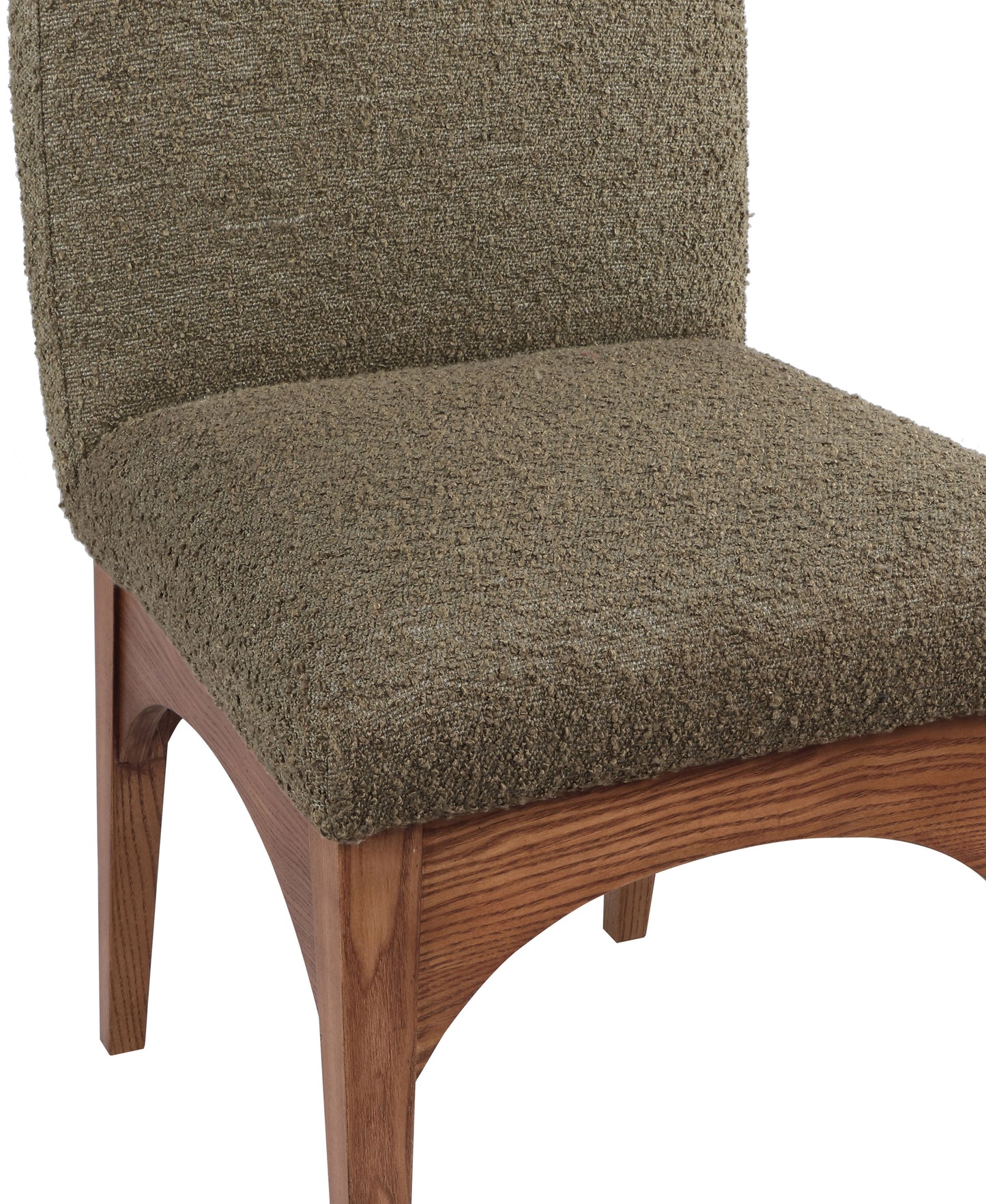 brielle olive boucle fabric dining chair sc