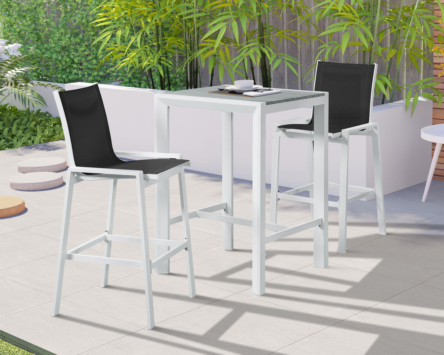 outdoor patio aluminum mesh barstool