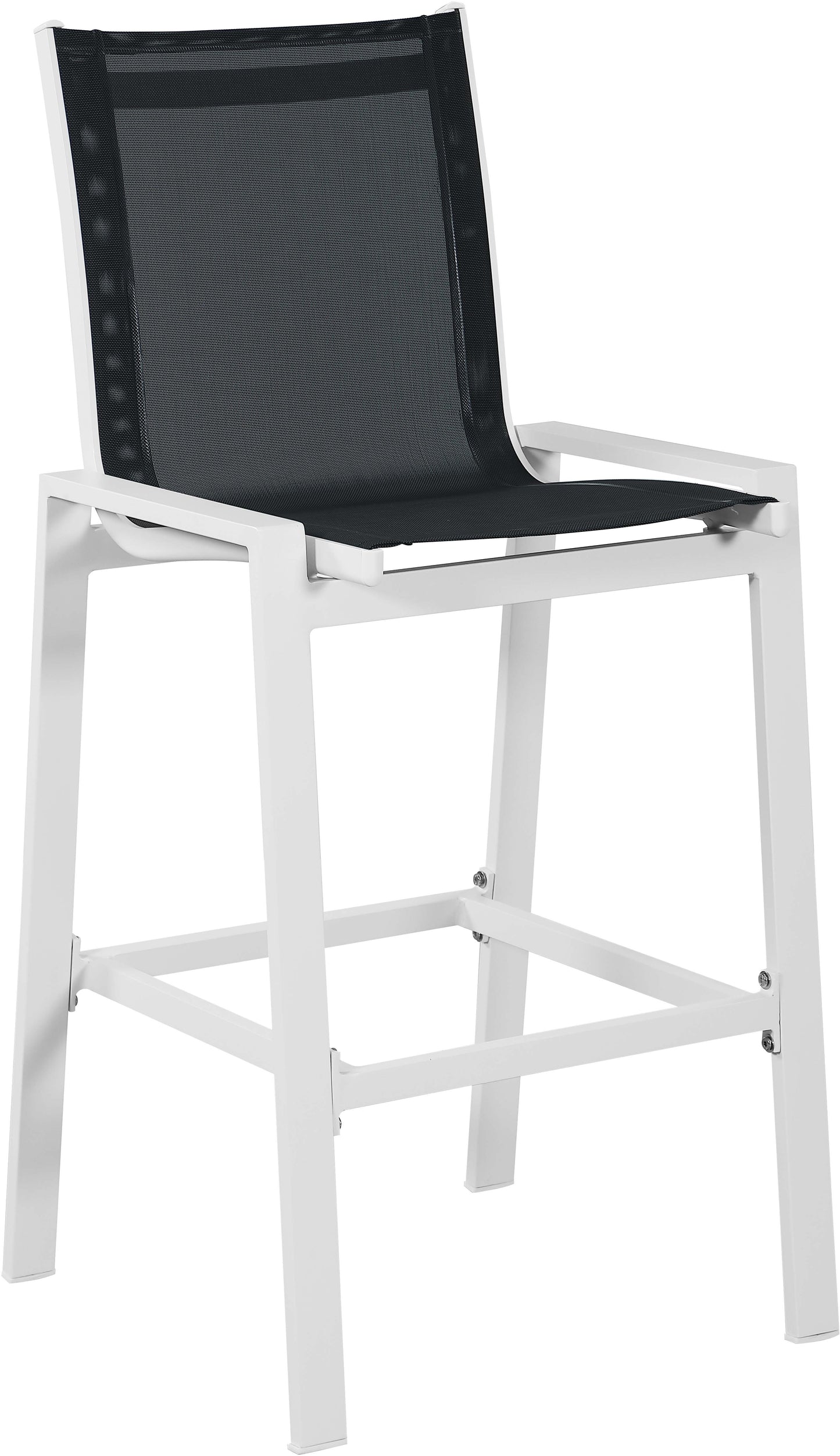 alyssa black mesh water resistant fabric outdoor patio aluminum mesh barstool c