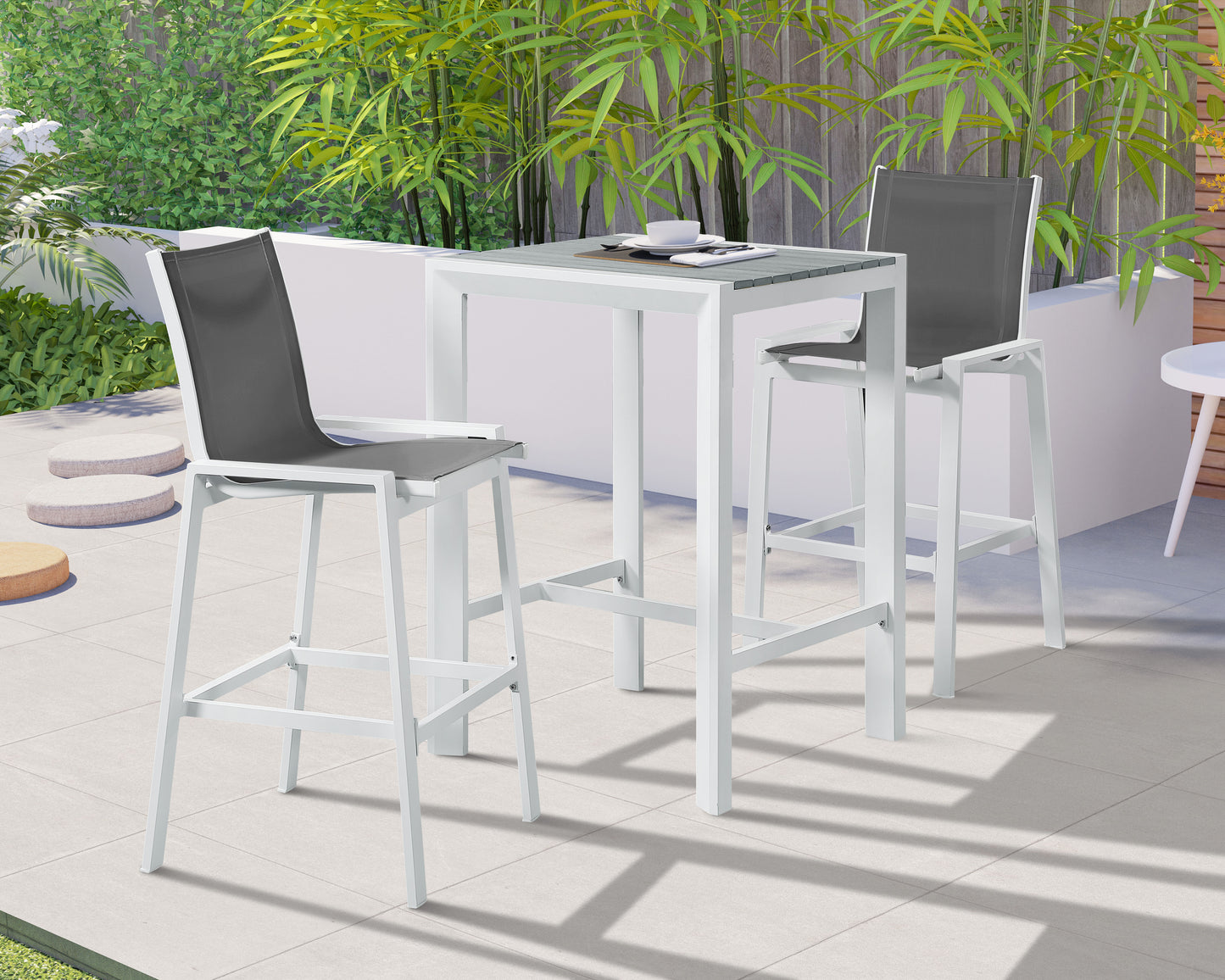 outdoor patio aluminum mesh barstool