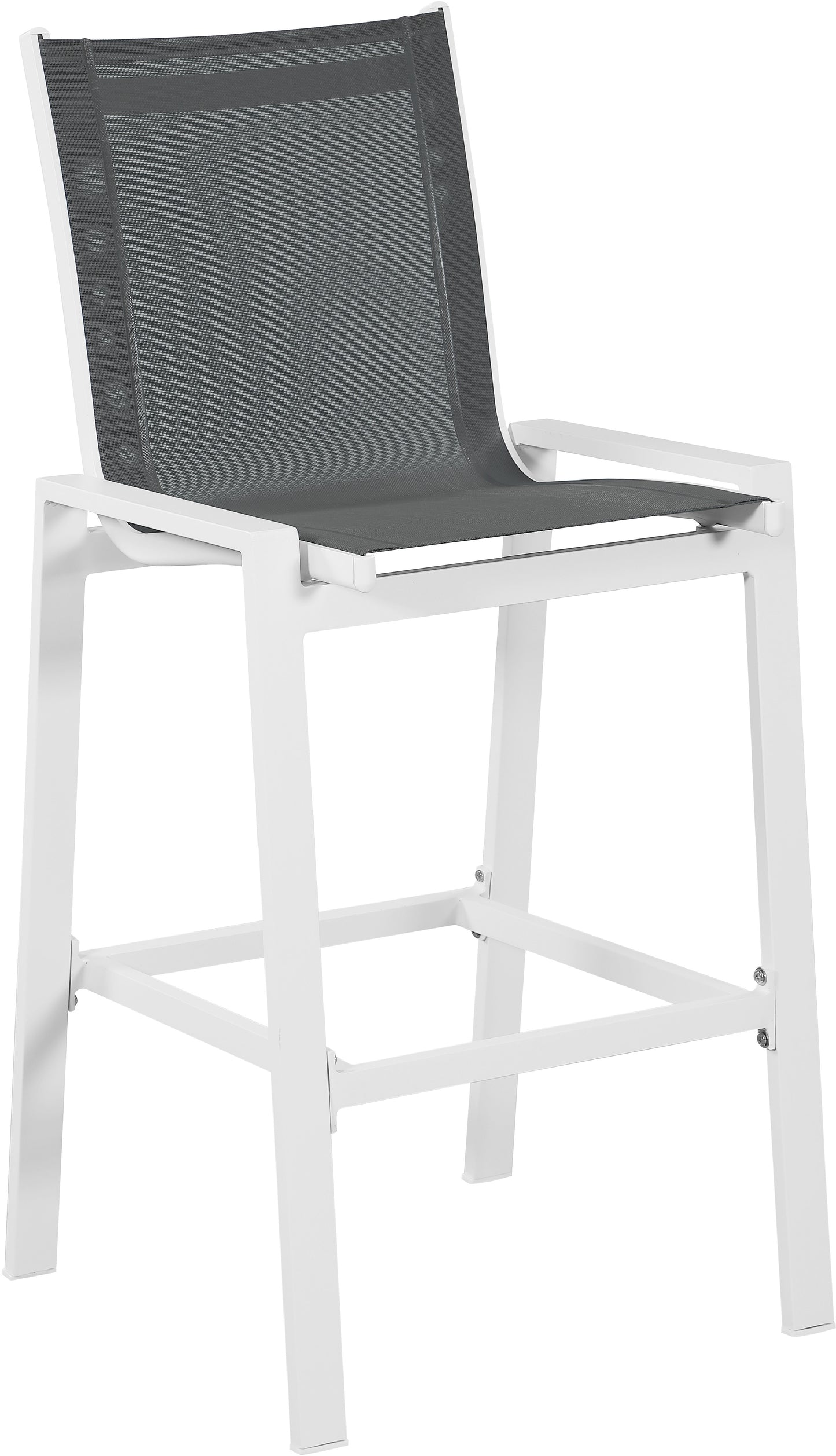 alyssa grey mesh water resistant fabric outdoor patio aluminum mesh barstool c