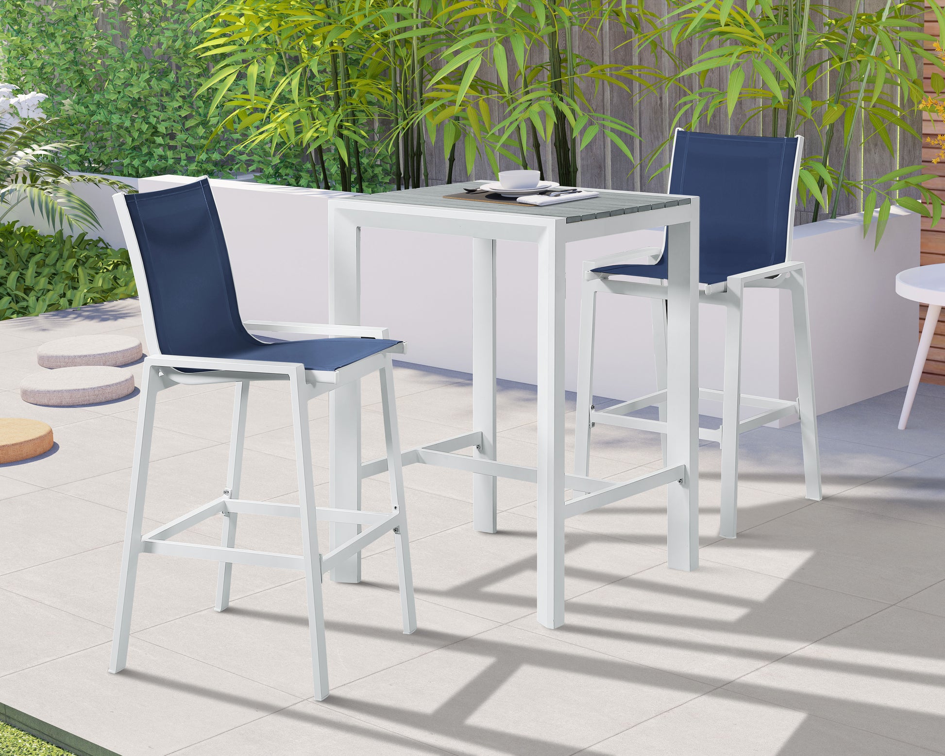 Outdoor Patio Aluminum Mesh Barstool