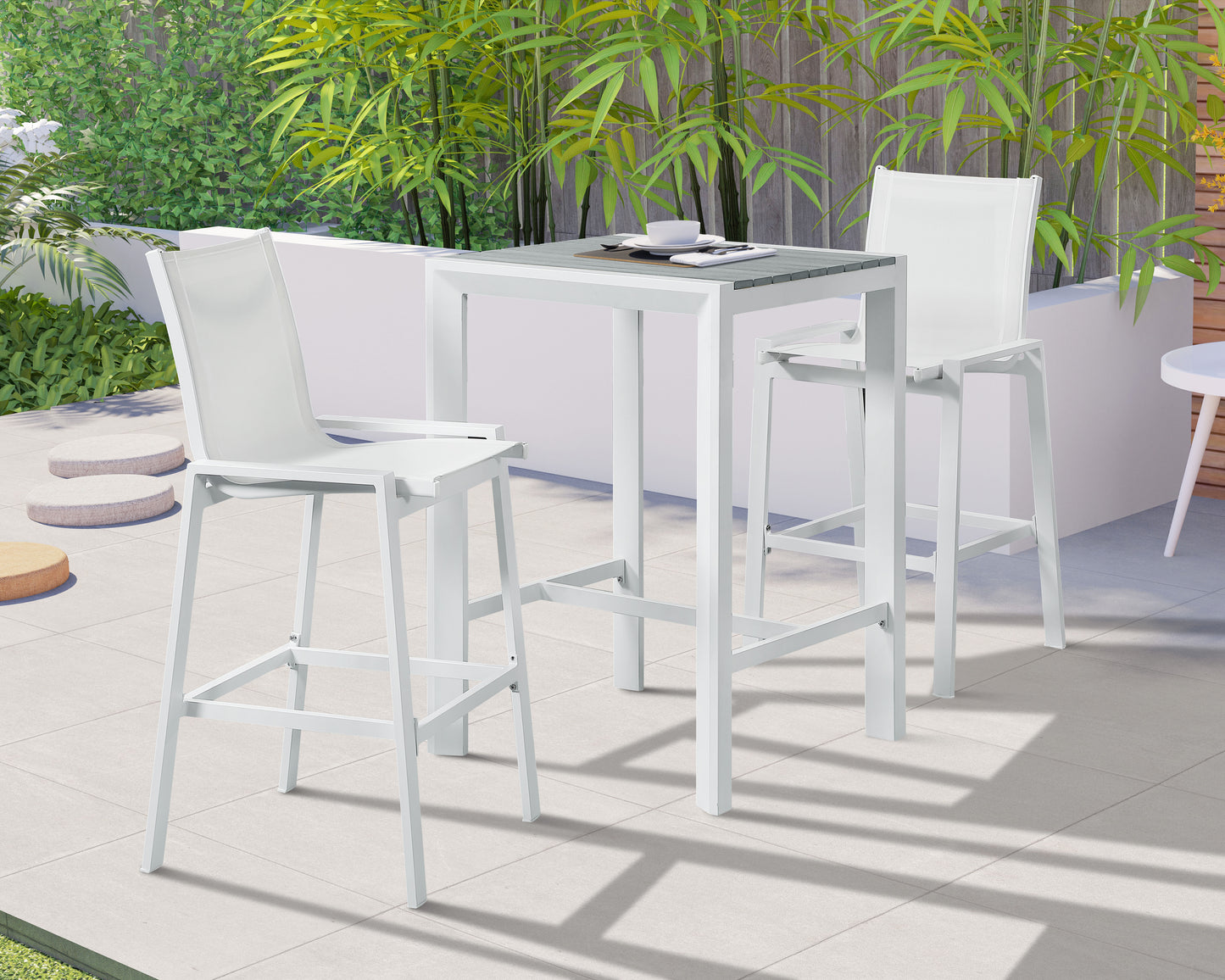 outdoor patio aluminum mesh barstool