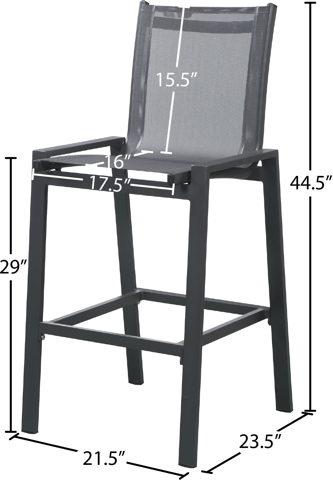 alyssa black mesh water resistant fabric outdoor patio aluminum mesh barstool c