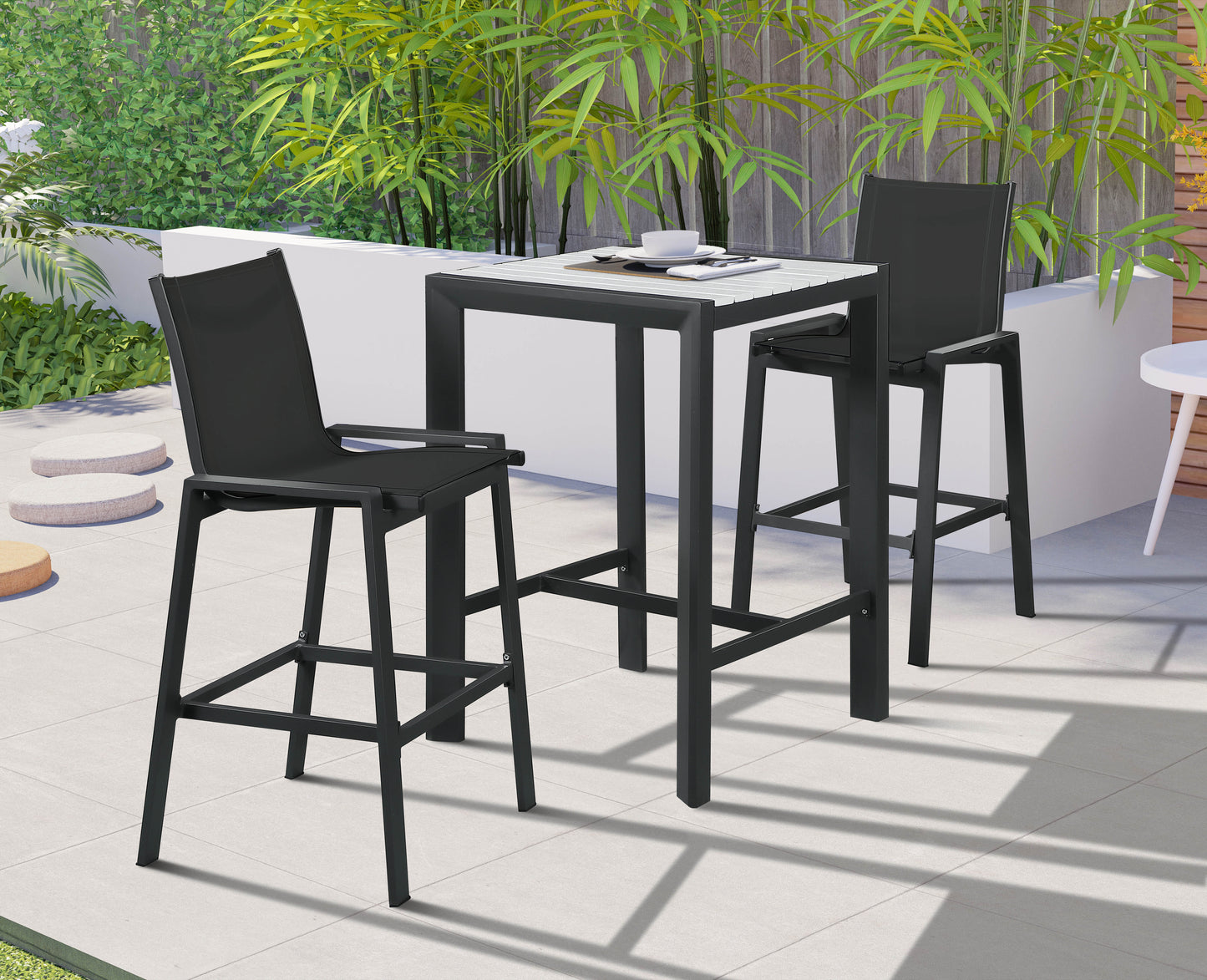 outdoor patio aluminum mesh barstool