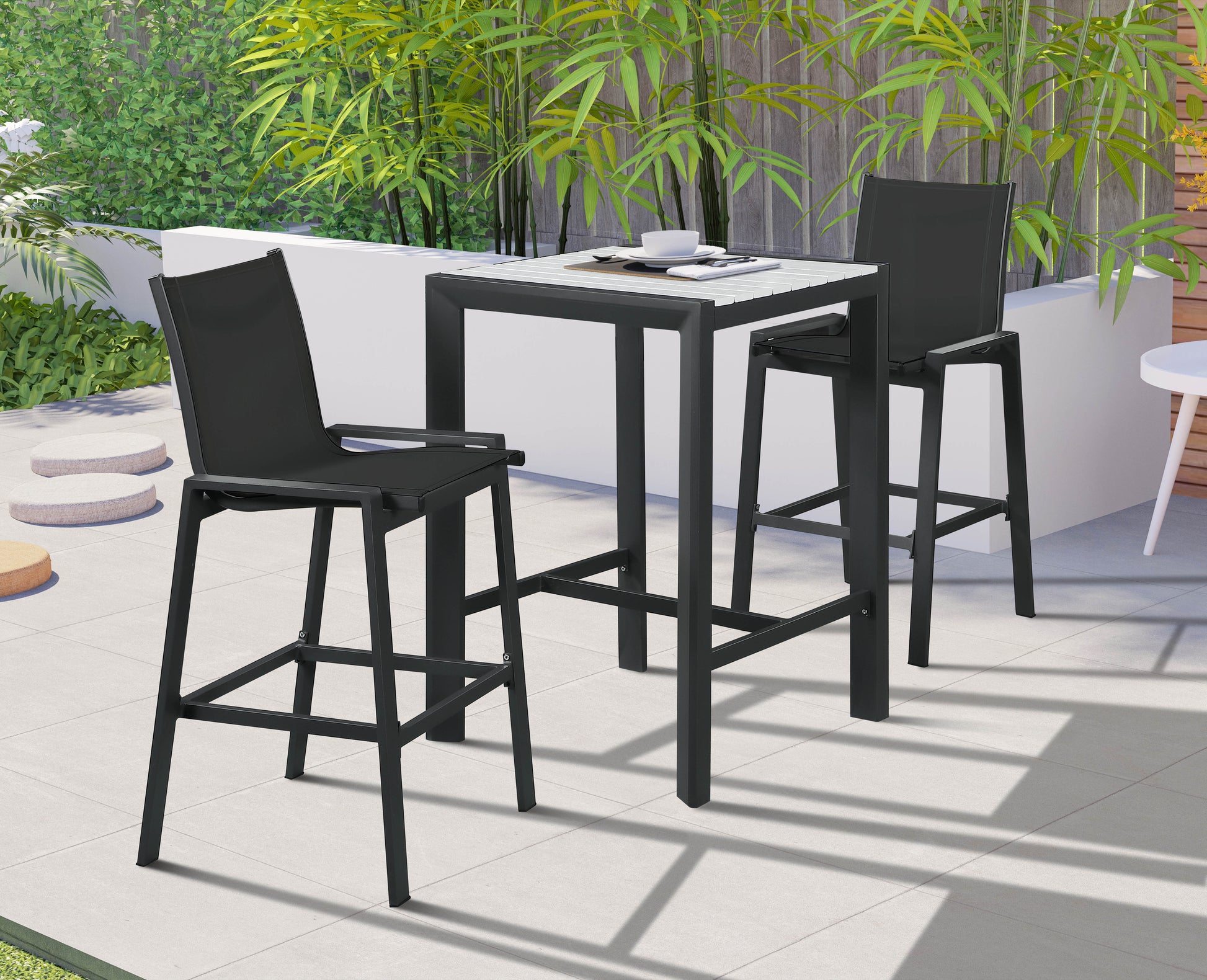 Outdoor Patio Aluminum Mesh Barstool