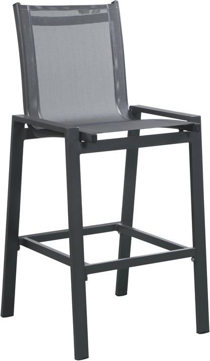 Alyssa Black Mesh Water Resistant Fabric Outdoor Patio Aluminum Mesh Barstool C