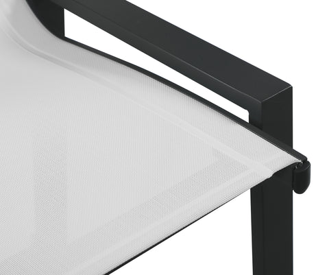 Alyssa White Mesh Water Resistant Fabric Outdoor Patio Aluminum Mesh Barstool C