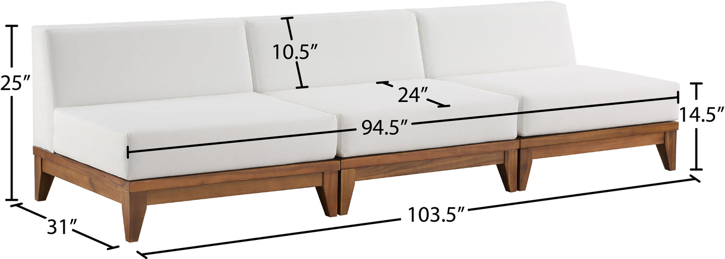 scarpa off white water resistant fabric outdoor patio modular sofa s104