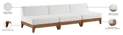 Scarpa Off White Water Resistant Fabric Outdoor Patio Modular Sofa S104