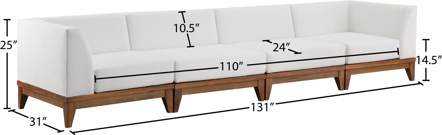 scarpa off white water resistant fabric outdoor patio modular sofa s131