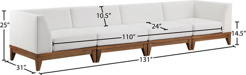 Scarpa Off White Water Resistant Fabric Outdoor Patio Modular Sofa S131