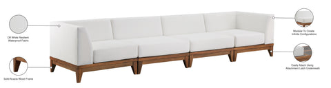 Scarpa Off White Water Resistant Fabric Outdoor Patio Modular Sofa S131