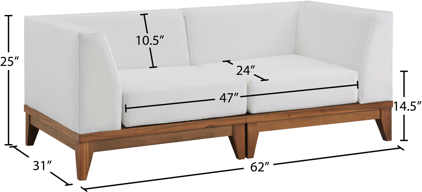 scarpa off white water resistant fabric outdoor patio modular sofa s62