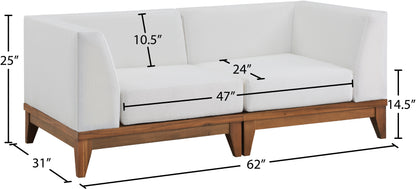 Scarpa Off White Water Resistant Fabric Outdoor Patio Modular Sofa S62