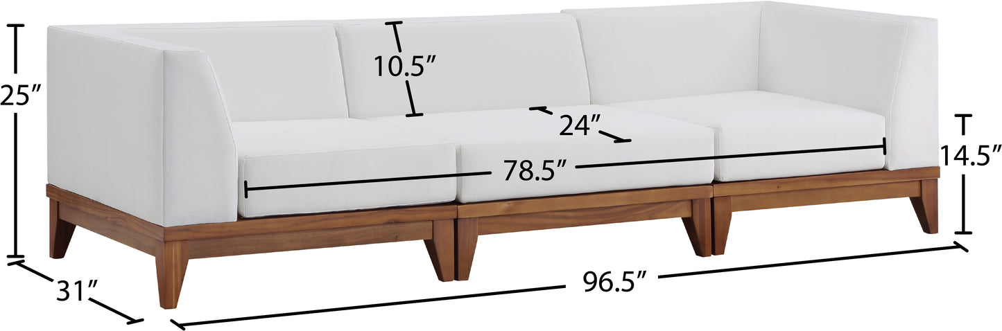 scarpa off white water resistant fabric outdoor patio modular sofa s96