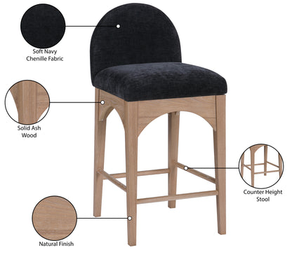 Brielle Black Chenille Fabric Stool C