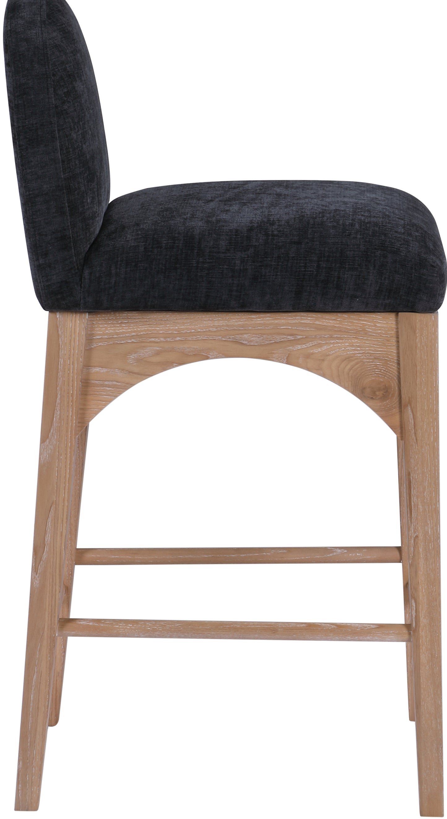 brielle black chenille fabric stool c