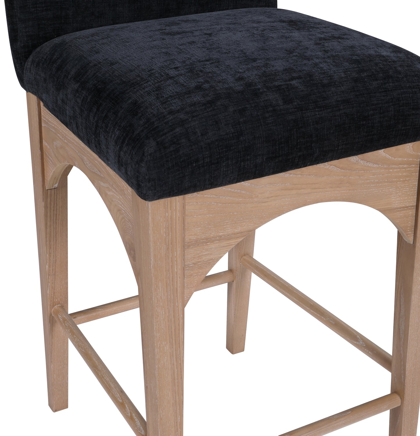 brielle black chenille fabric stool c