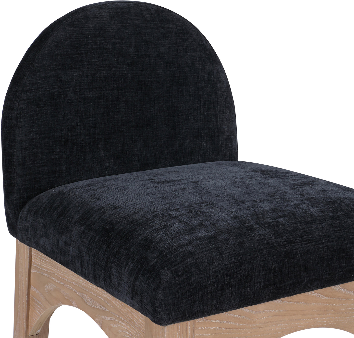 brielle black chenille fabric stool c