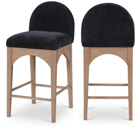 Sage Black Chenille Fabric Upholstered Counter Stool, 1 Piece