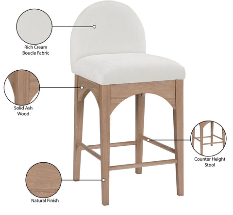 Sage Cream Chenille Fabric Upholstered Counter Stool, 1 Piece
