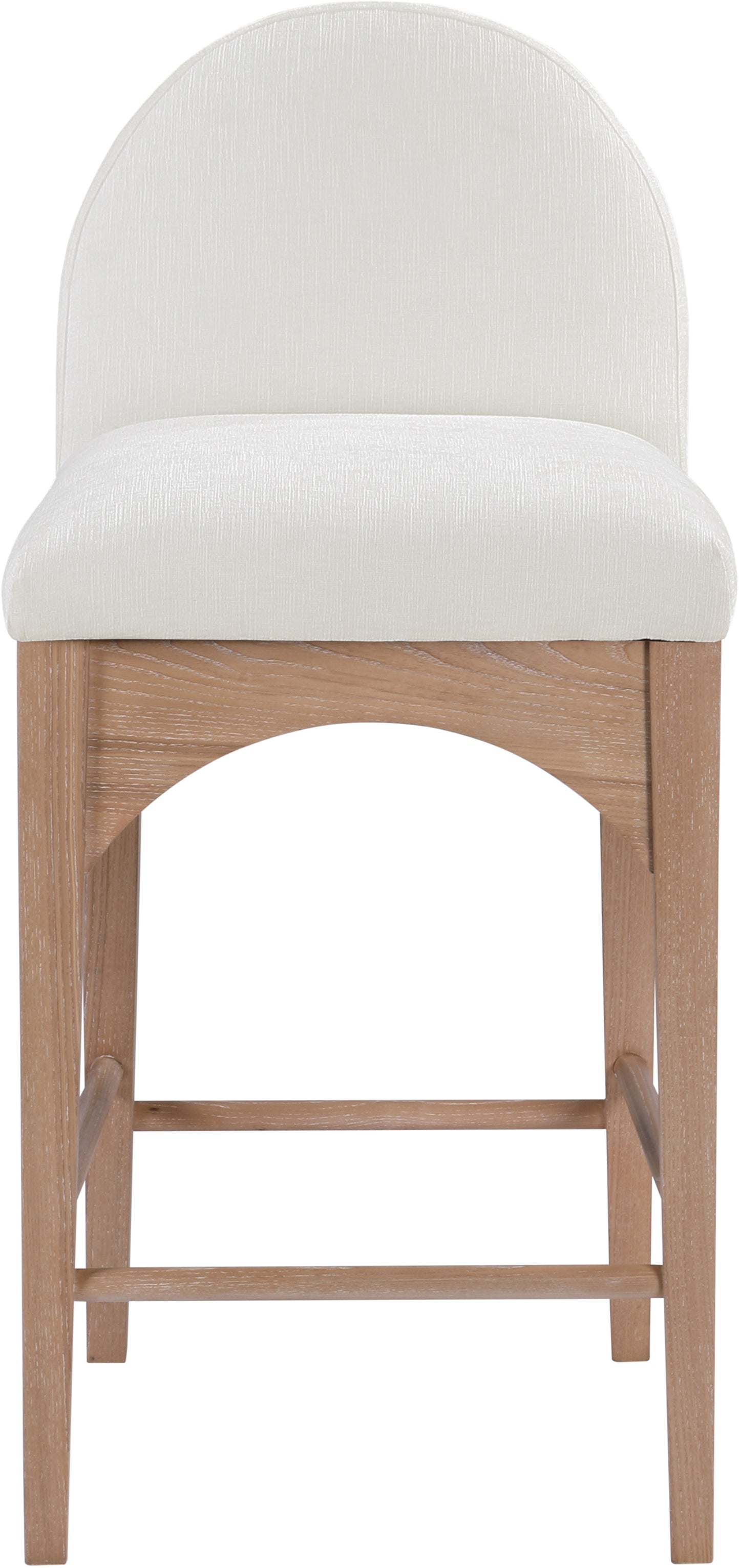 carousel cream chenille fabric stool