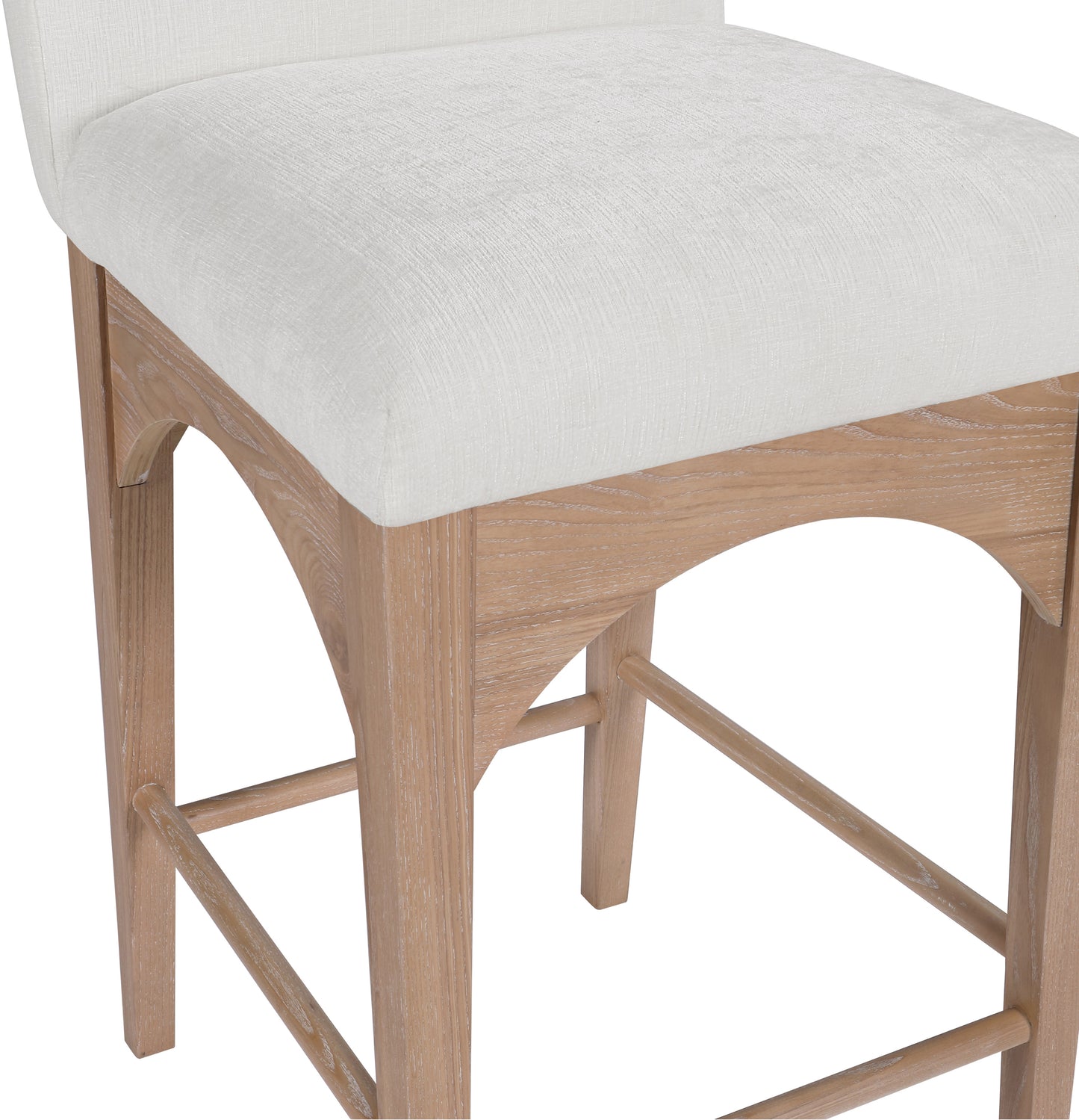 carousel cream chenille fabric stool