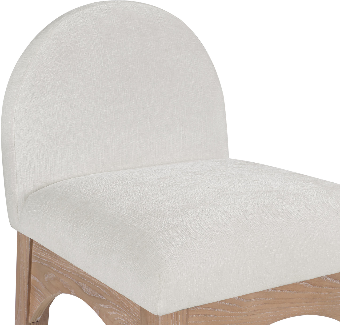 carousel cream chenille fabric stool