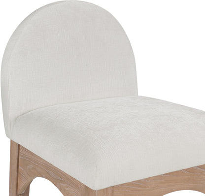 Carousel Cream Chenille Fabric Stool