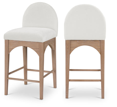 Sage Cream Chenille Fabric Upholstered Counter Stool, 1 Piece