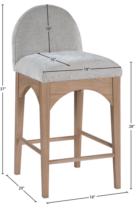 Brielle Grey Chenille Fabric Stool C