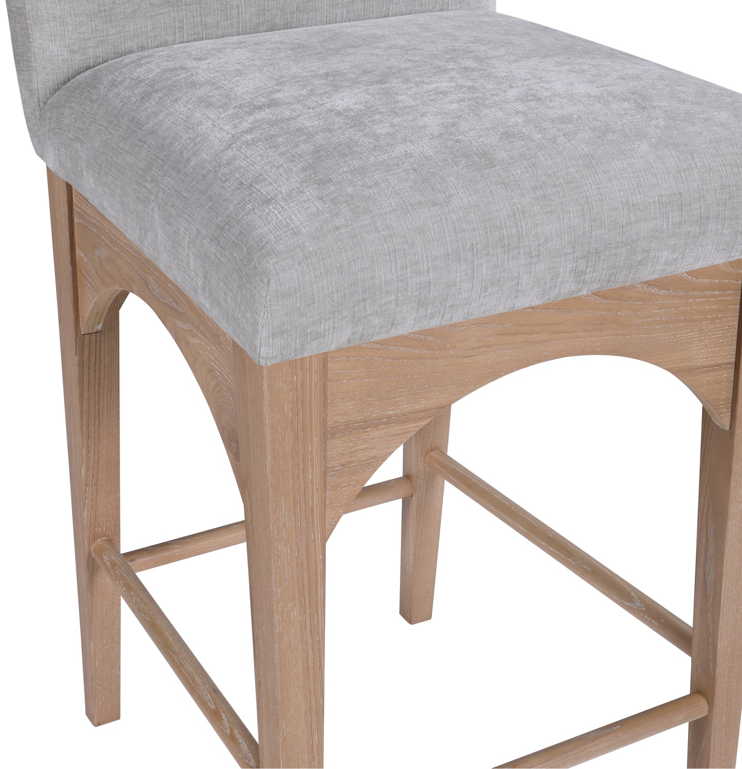 carousel grey chenille fabric stool