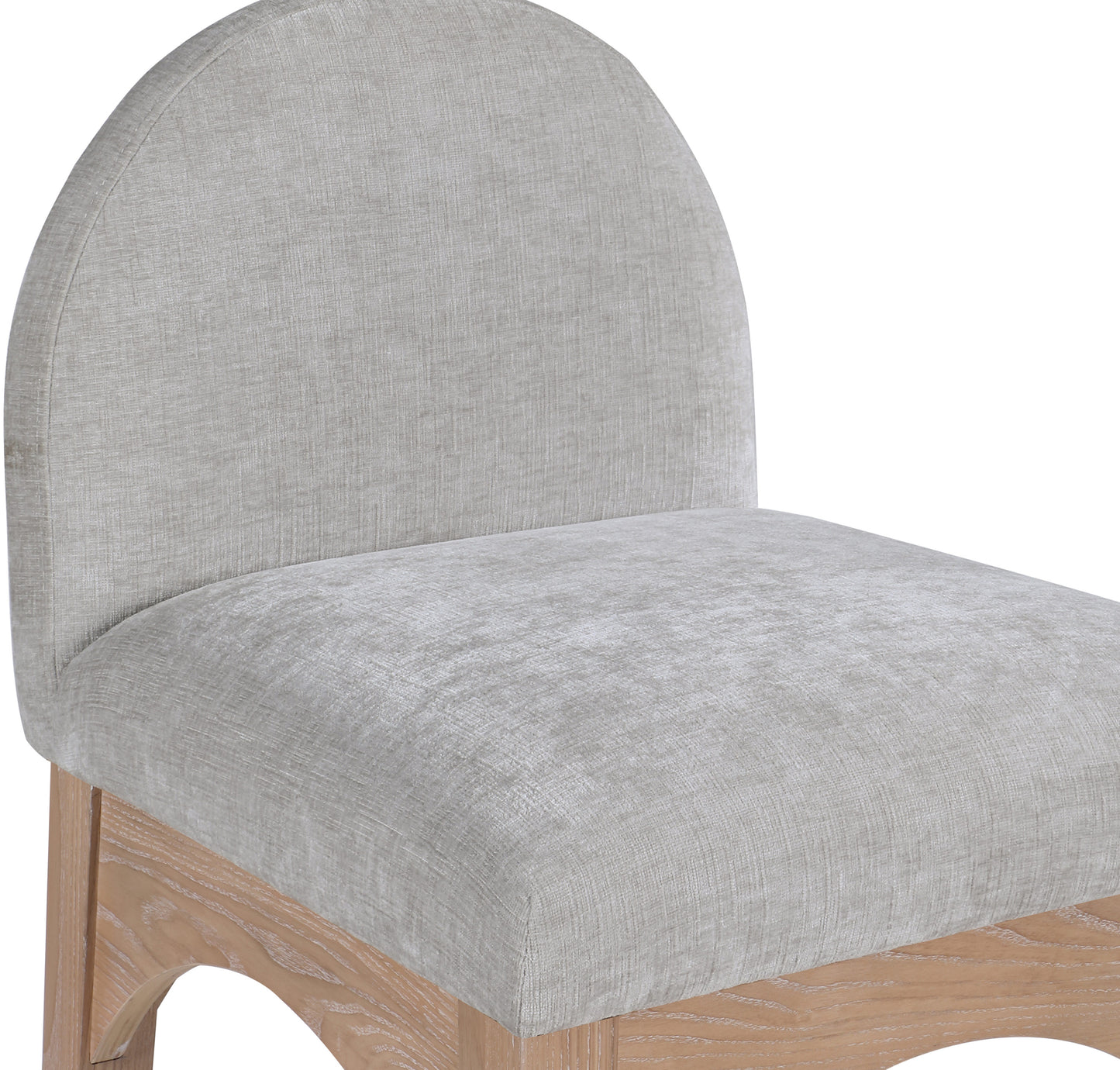 carousel grey chenille fabric stool