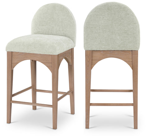 Sage Mint Chenille Fabric Upholstered Counter Stool, 1 Piece
