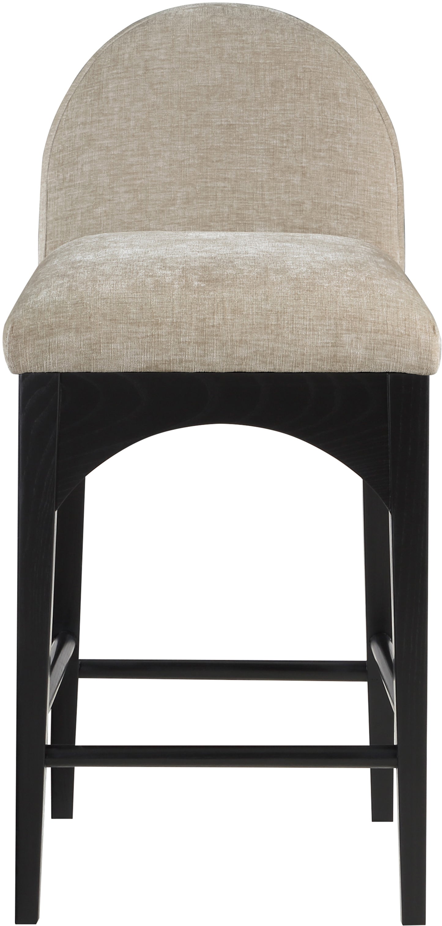 carousel beige chenille fabric stool