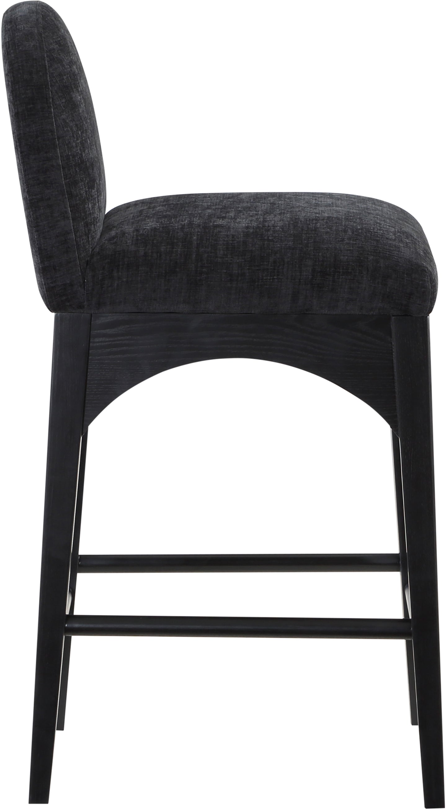 brielle black chenille fabric stool c