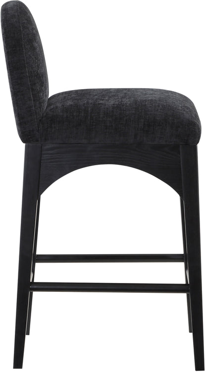 Brielle Black Chenille Fabric Stool C