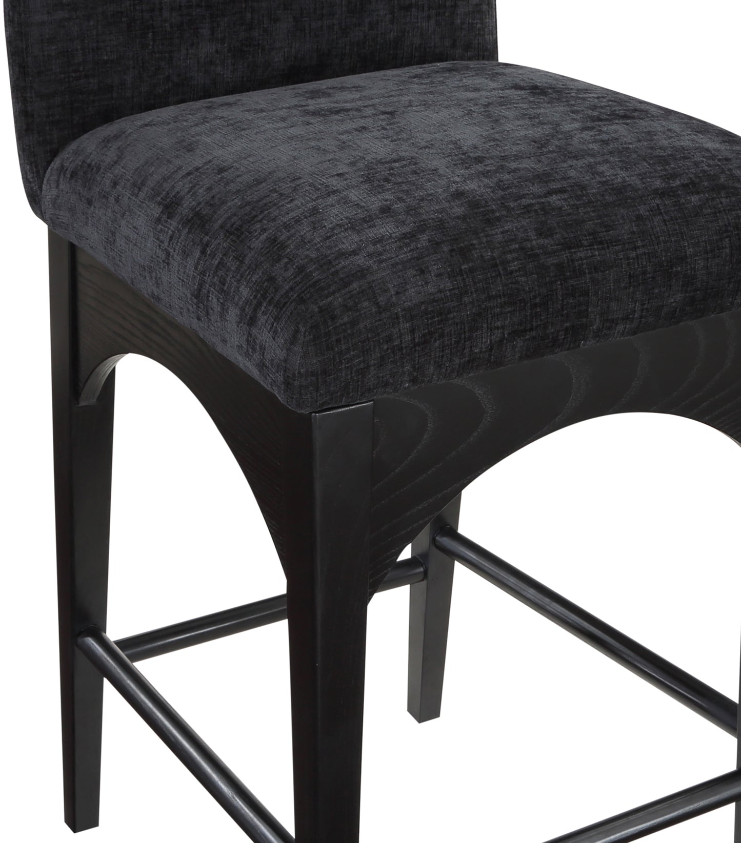 brielle black chenille fabric stool c