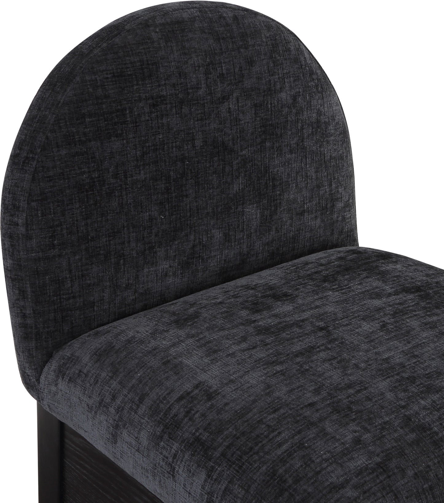 brielle black chenille fabric stool c