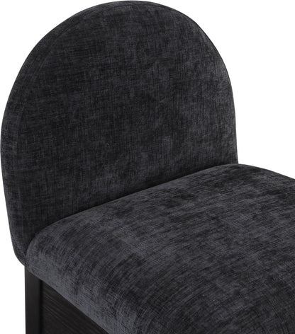 Brielle Black Chenille Fabric Stool C