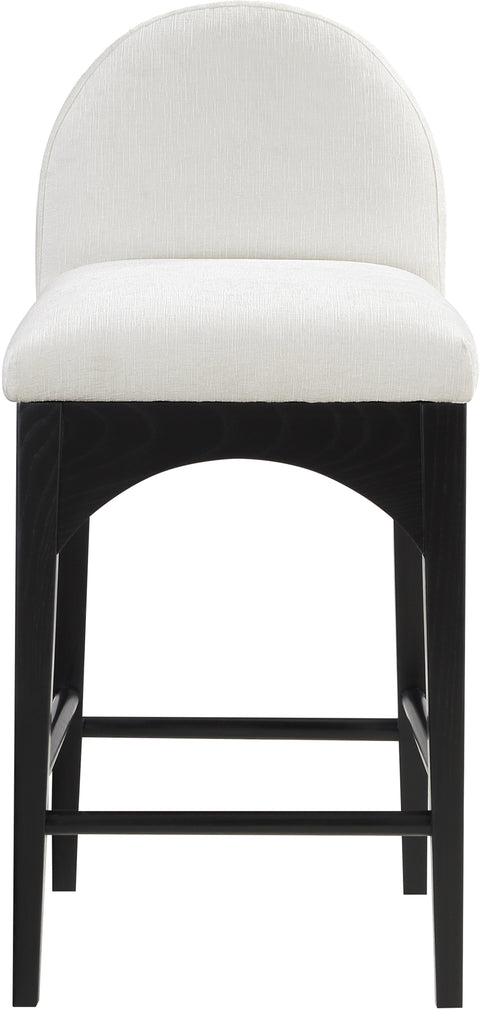 Sage Cream Chenille Fabric Upholstered Counter Stool, 1 Piece (Style 2)