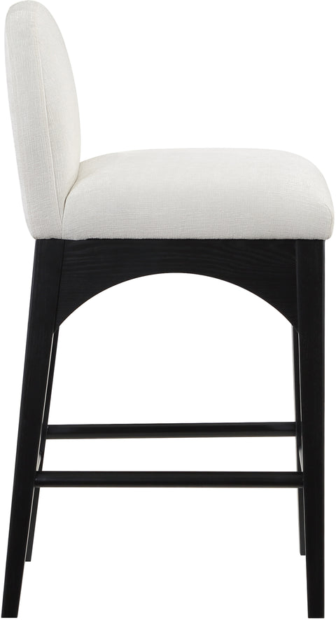 Sage Cream Chenille Fabric Upholstered Counter Stool, 1 Piece (Style 2)