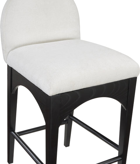 Sage Cream Chenille Fabric Upholstered Counter Stool, 1 Piece (Style 2)