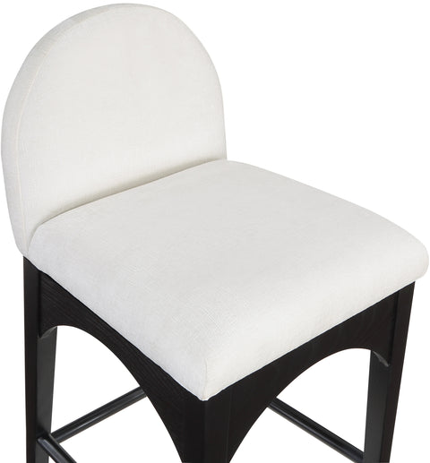 Sage Cream Chenille Fabric Upholstered Counter Stool, 1 Piece (Style 2)