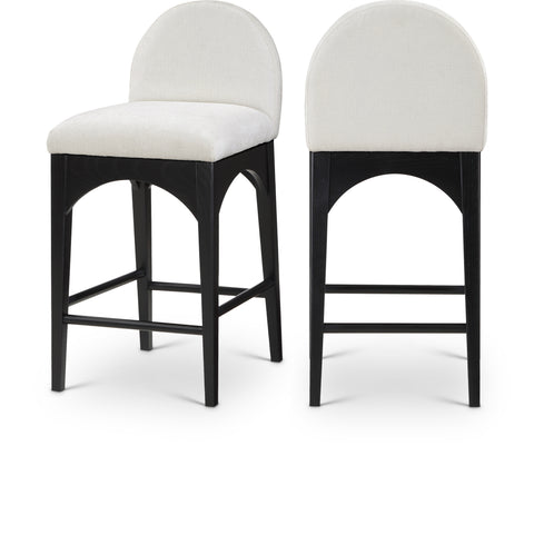 Sage Cream Chenille Fabric Upholstered Counter Stool, 1 Piece (Style 2)