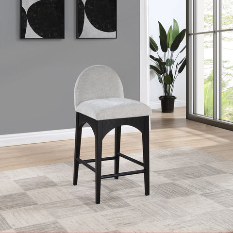 Brielle Grey Chenille Fabric Stool C